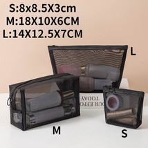 1pc Women Travel Black  Cosmetic Bag Zipper Make Up Toiletry Wash Bags Transpare - £44.55 GBP