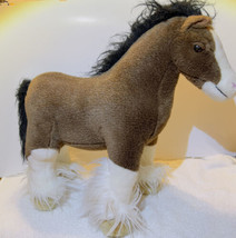 SeaWorld Busch Gardens Clydesdale 18x15 Standing Brown Horse Plush Stuffed Toy - $17.69