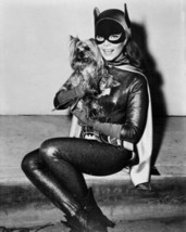 Batman 1966 TV series Yvonne Craig in Batgirl costume with small dog 8x10 photo - £7.67 GBP