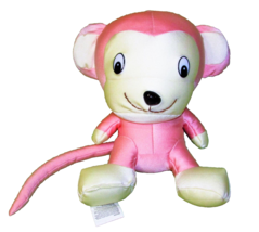 Monkey Microbead Bubblegum Pink Plush Niuline 14&quot; Stuffed Animal Ape Chimp Toy - £10.79 GBP
