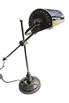 Pottery Barn Desk Lamp Adjust Up Down Chrome Silver Color Heavy Duty Fixed Desig - $124.79