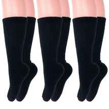 Mid Calf Long Cotton Cushion Crew Socks for Women and Men 3 Pairs - £10.21 GBP