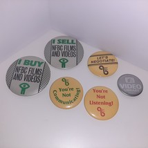 16mm Film NFBC Barr Films Pin Back Buttons Dealer Promo AV Nerd Lot - £7.75 GBP