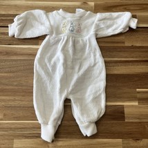 Vintage Sears Easter Bunny White Sweater One Piece Romper Outfit Size O-... - $18.99