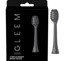 GLEEM Toothbrush Replacement Brush Heads Refill 2 Count BLACK Sealed Box - £7.13 GBP