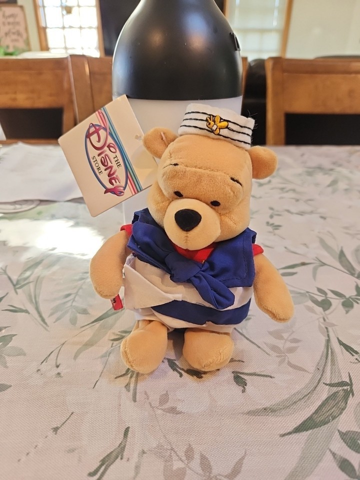 Disney Store Nautical Winnie The Pooh Mini Bean Bag Plush 8&quot; NWT - $9.28