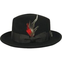 Men's Milani Wool Fedora Hat Soft Crushable Lined FD219 Black image 2