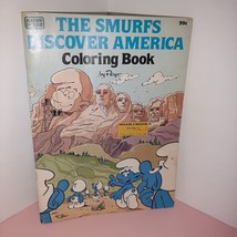 Vintage Smurfs Discover America Coloring Book Happy House 1983 ROAD TRIP!! - £15.92 GBP