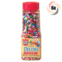 6x Shaker Cake Mate Decorating Decors Rainbow Sprinkles | 1.75oz | Fast ... - £20.46 GBP