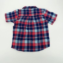 OshKosh Boys Red Blue Button Up Woven Shirt Size 5 NWT $26 - $12.87
