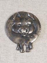 Vintage Large Pewter Pig Brooch {Broken} - $25.91 CAD