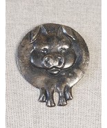 Vintage Large Pewter Pig Brooch {Broken} - $25.93 CAD