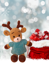 Crochet Christmas Reindeer Rudolf, Amigurumi Deer Merry Christmas Plush toy - $50.00