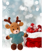Crochet Christmas Reindeer Rudolf, Amigurumi Deer Merry Christmas Plush toy - £39.87 GBP