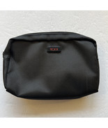 Tumi Pouch Travel Toiletry Zip Top Textured Makeup Bag Black 7x5 - $19.79