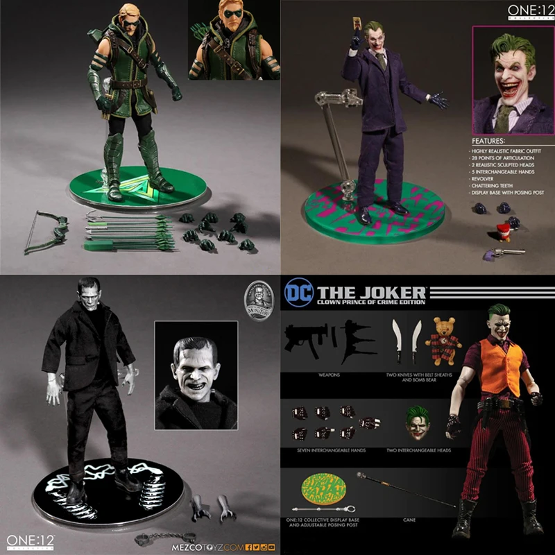 Mezco One:12 Bruce Wayne Joker Green Arrow Mary Shelley&#39;s Frankenstein A... - $47.66+