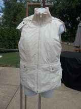 ANN TAYLOR IVORY FLEECE LINED VEST WITH HOOD  S - $24.99