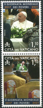 Vatican 2021. V World Day of the Poor (MNH OG) Block of 2 stamps - £6.86 GBP