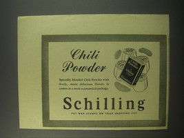 1943 Schilling Chili Powder Ad - Chili Powder - $18.49