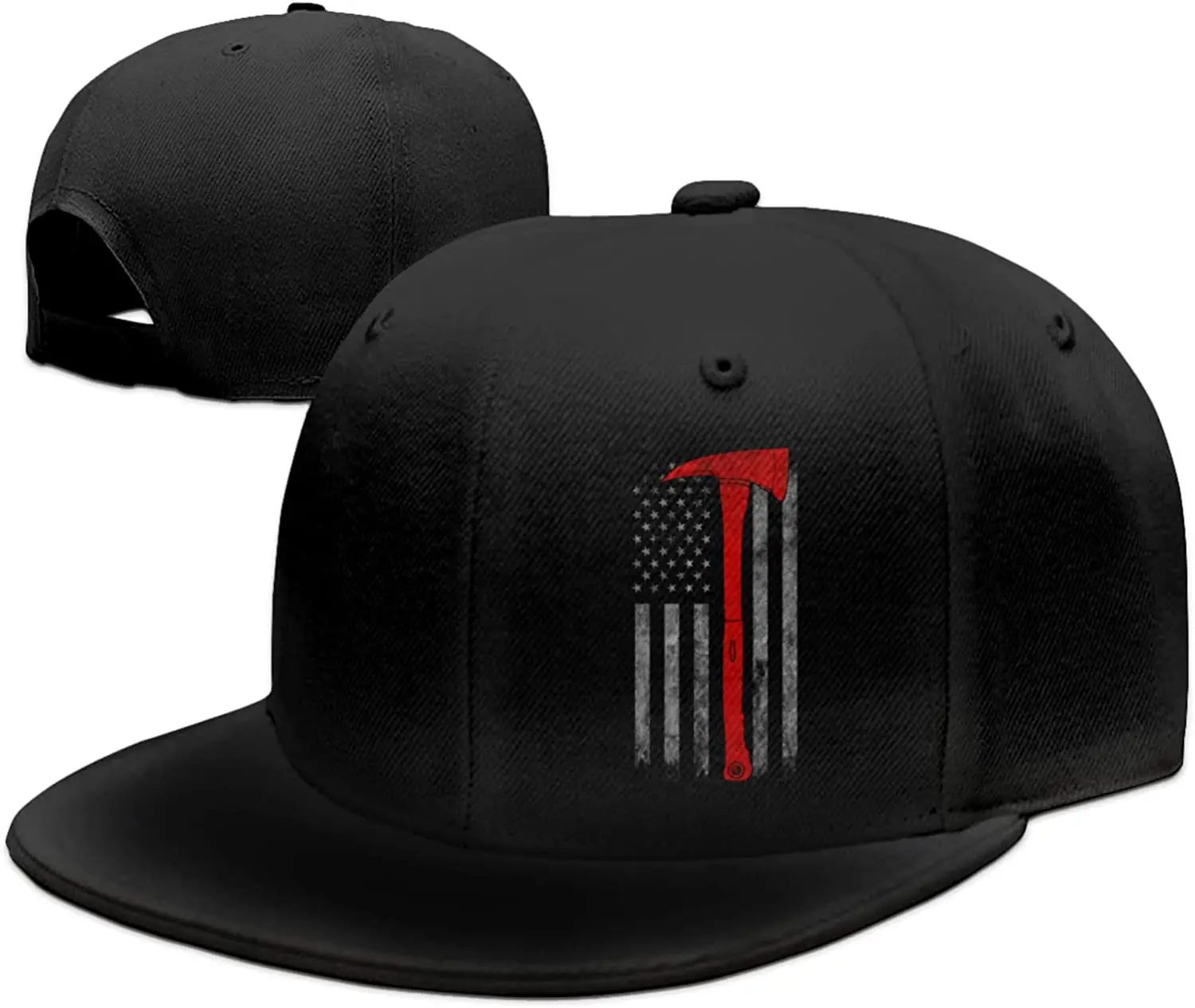 American Flag Firefighter Snapback Flat Bill Baseball Cap Mens Hat Fashion - £13.98 GBP