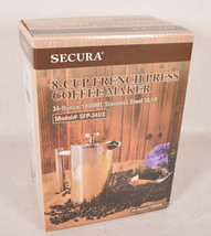 Secura French Press Coffee Maker 34oz Stainless Steel 1 Litre 304 Grade New - £20.63 GBP