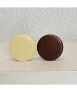 Vintage Backgammon Replacement 2 Pieces 1&quot; Brown &amp; Ivory Color - $4.94