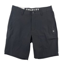HURLEY Men Quick Dry 4-Way Stretch Hybrid Walk Shorts Size 32 Black NO TAGS - £11.83 GBP