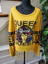 On Fire Womens Yellow 100% Cotton Crew Neck Long Sleeve Casual Top Shirt Size 2X - £20.78 GBP