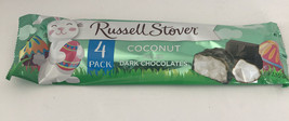 1ea 4 Pack Russell Stover COCONUT filled Dark Chocolate Easter Egg SHIPS... - $14.73