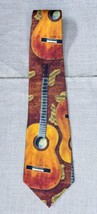Mens Acoustic Guitar Music Notes Necktie Tie Musician Novelty - £10.90 GBP