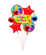 Sesame Street 2 Happy Birthday Balloon Bouquet`Bundle 4 Mylars 1 Super S... - €17,10 EUR