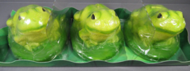 Frog Wax Candles 3 Green Never Used in Box 2.5&quot; x 1.5&quot; Pool Party Outdoo... - £7.01 GBP