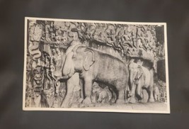Mahabalipuram Shore Temple RPPC AGFA Tamil Nadu India Vintage - Stone Elephant  - £10.94 GBP