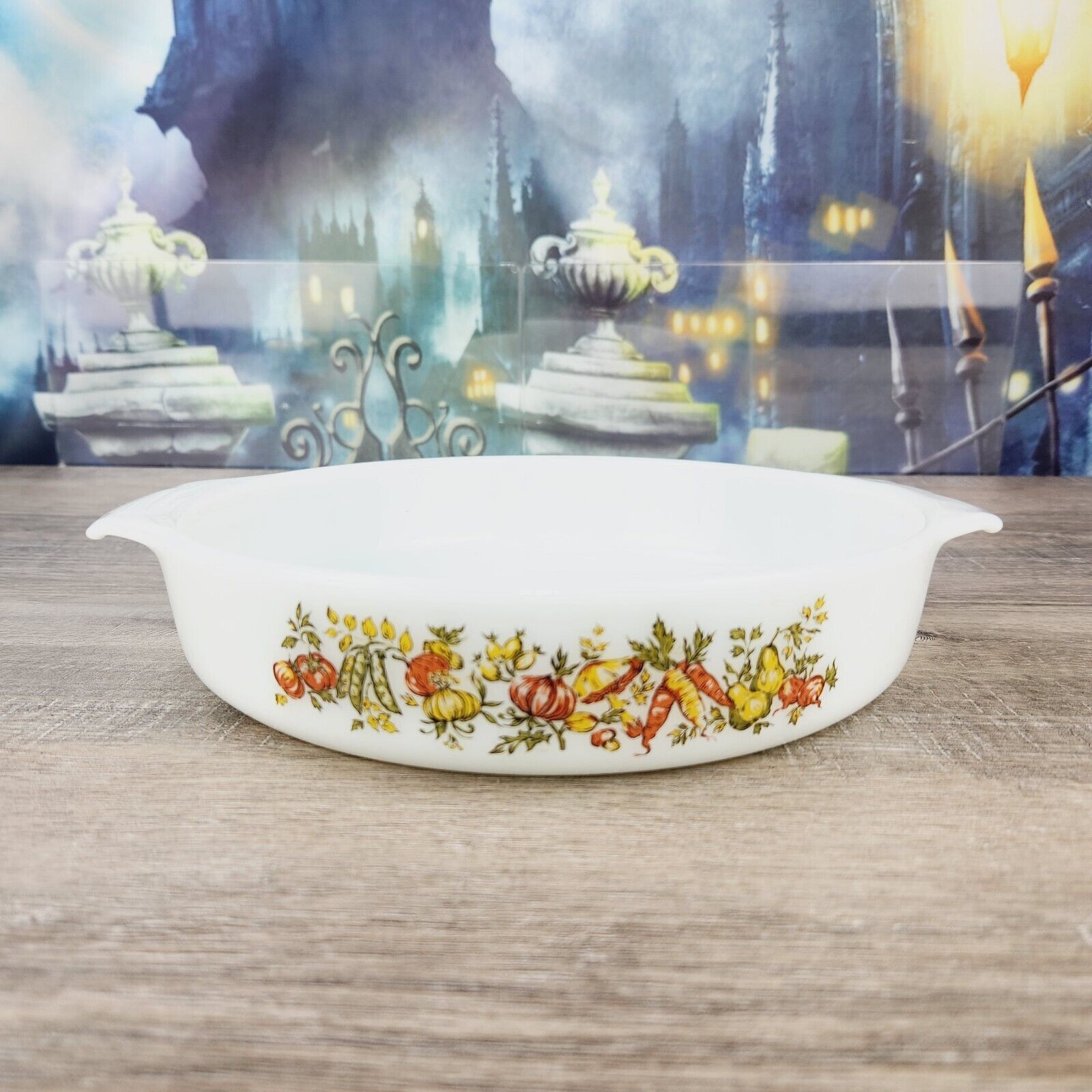 Vintage Anchor Hocking Fire King #429 Harvest Vegetable 9"Round Casserole Dish - £11.21 GBP