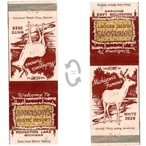 Vintage Matchbook Cover Johnsons Rustic Resort Houghton Lake Michigan de... - £7.92 GBP