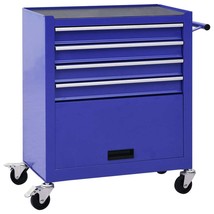 Tool Trolley with 4 Drawers Steel Blue - £131.54 GBP