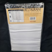 L N T Restaurant Tablecloth 52x70&quot; White Cotton Oblong Seats 4-6 Sealed ... - $20.53