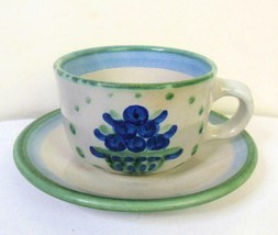 M A Hadley Bouquet Cup and Saucer Stoneware - £9.38 GBP