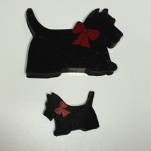 Set of 2 Scottish Terrier Erasers Black w/Red Bows Vintage Scottie Erasers - $276.79 MXN
