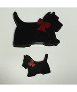 Set of 2 Scottish Terrier Erasers Black w/Red Bows Vintage Scottie Erasers - $276.80 MXN