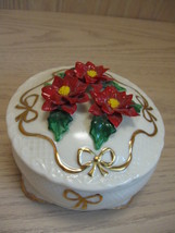 Music Trinket Box Heritage House Gold &amp; Flower Leaf Designs Song Holy Night - £7.82 GBP
