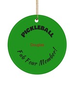 Personalizable pickleball green ceramic single-sided ornament gift, chri... - £14.29 GBP