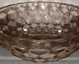 Pink Depression Jeanette Glass 6.75&quot; Cube Cubist Optic Pattern Bowl Diam... - $17.99