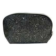 Lancôme Paris Black Glitter Cosmetic Makeup Pouch Zip Bag - $16.20
