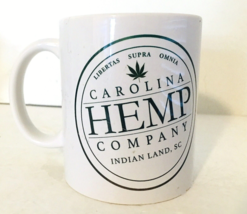 Carolina Hemp Company Mug White Ceramic w/ Green Logo  10 oz. 4&quot;H, 3&quot;W - £8.62 GBP