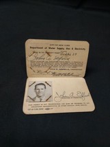 Rare 1939 New York City Water Gas Electricity Fishing Permit License &amp; Photo ID - £14.08 GBP