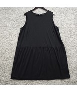 Eileen Fisher Mini Dress Womens 1X Black Sleeveless Tencel Stretch Minim... - $47.47