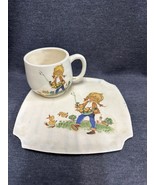 Vintage Ceramic Childs 2 piece Dinner Set with Cup and 6 3/8” Diameter P... - £5.45 GBP