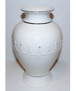 STUNNING HTF LENOX PORCELAIN BLISS 9 1/2&quot; WHITE PLATINUM RHINESTONES VASE - $114.29 CAD