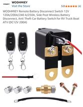 Remote Battery Disconnect Switch 12V 120A/200A/240 A/250A, Side Post DC1... - $49.38